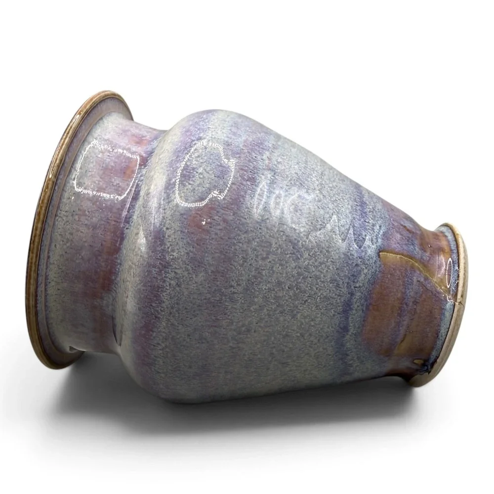 Stephen Bennett Signed Studio Pottery Vase Purple Blue Reactive Glaze 6.5